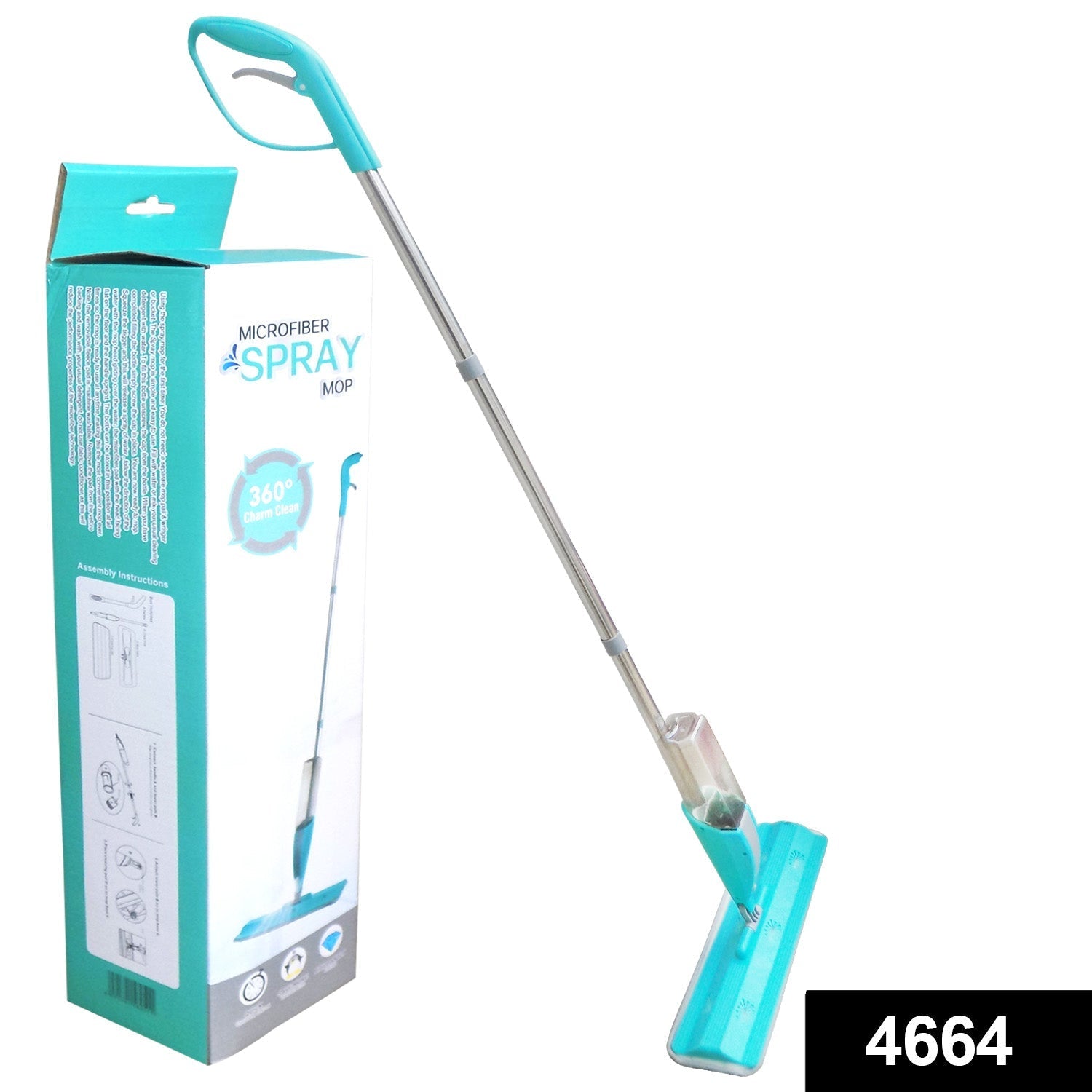 4664 Cleaning 360 Degree Healthy Spray Mop with Removable Washable Cleaning Pad 