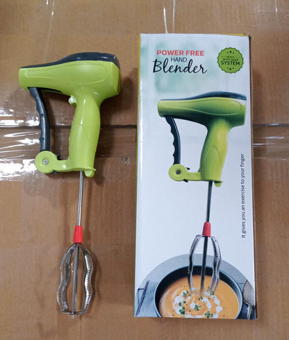 Power Free Manual Hand Blender with Stainless Steel Blades, Milk Lassi Maker, Egg Beater Mixer Rawai - Discount Karo