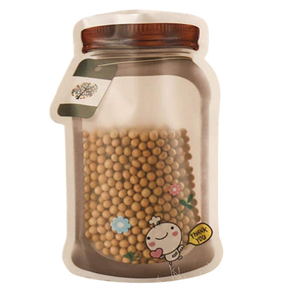 Plastic Transparent Big Jar Shaped Pouch With Zipper (1 Pc) - Discount Karo