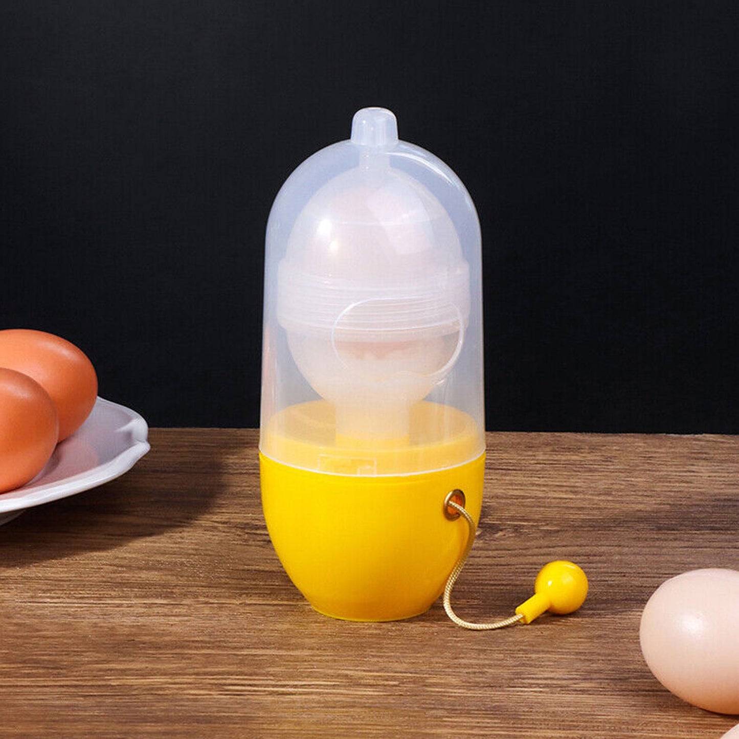 MANUAL EGG PULLER SCRAMBLER HOUSEHOLD WHITE EGG YOLK MIXER KITCHEN TOOL MIX MANUAL SCRAMBLER CONVENIENT WITHOUT BREAKING EGGS. - Discount Karo