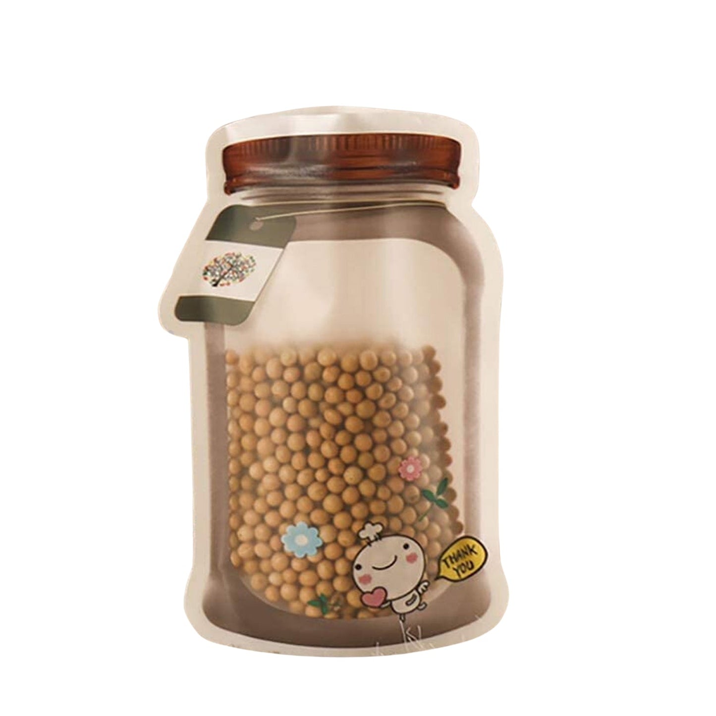 Plastic Transparent Medium Jar Shaped Pouch With Zipper (1 Pc) - Discount Karo