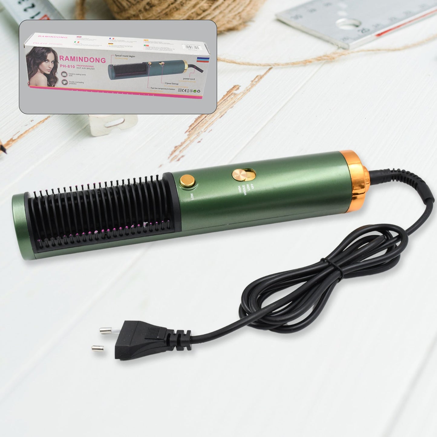 Hair Straightener Comb, Anti Scald Hot Comb Negative Ion Hair Straightener Brush Straightener 3 Gear Constant Temperature for Quick and Professional Hair Salon at Home (1200w) - Discount Karo