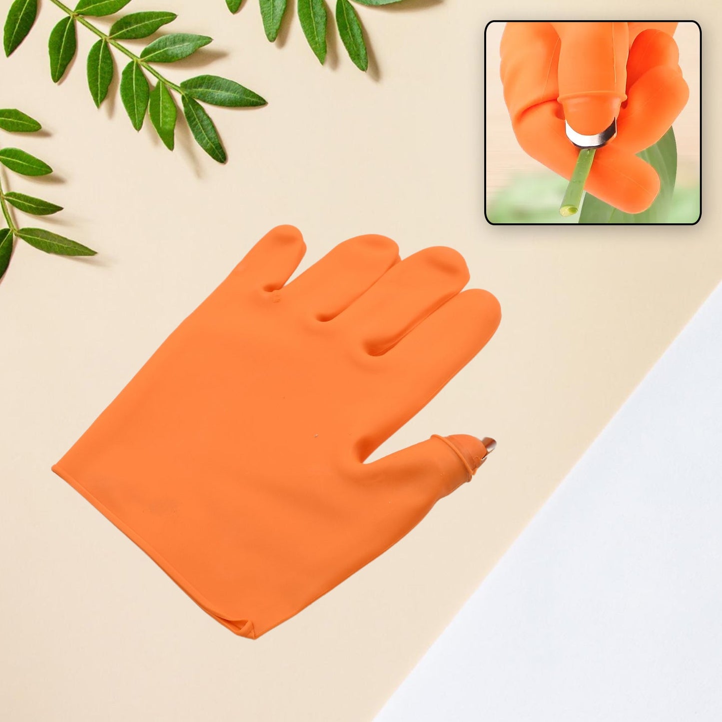 Gloves Silicone Thumb Knife Finger Protector Gears Cutting Vegetable Harvesting Knife Pinching Plant Blade Scissors Garden Gloves, Right-Handed Gloves (1Pc) - Discount Karo