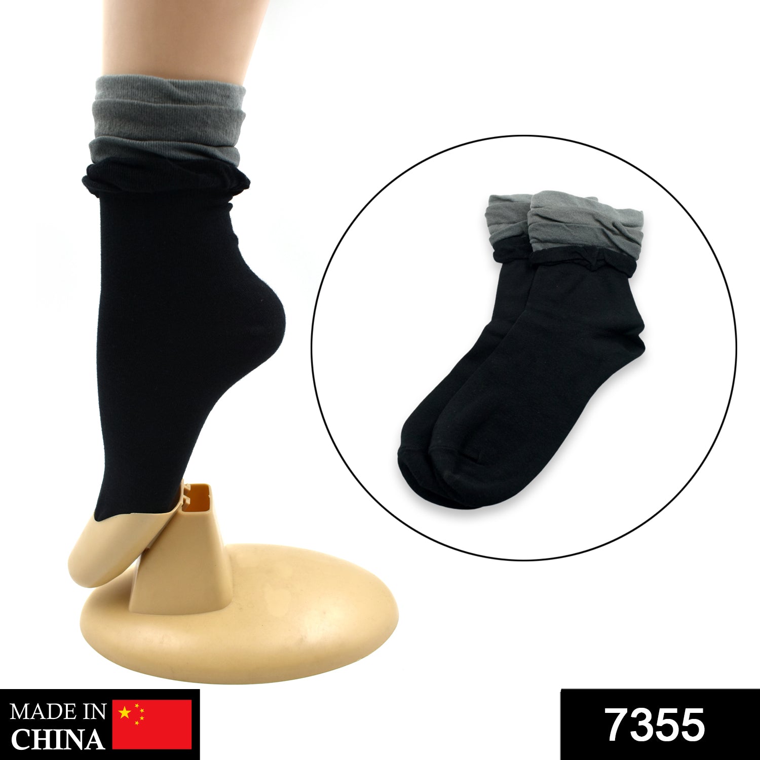 7355 Socks Breathable Thickened Classic Simple Soft Skin Friendly 