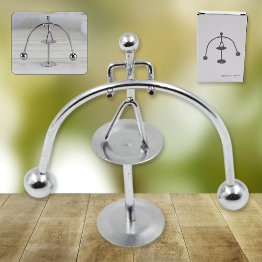 Mini Steel Balance Toy (1 Pc): Desk Decor, Perpetual Motion, Physics Toy - Discount Karo