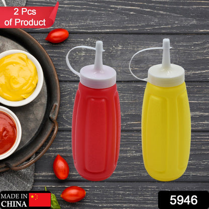 Plastic Squeeze Bottle Ketchup Mustard Honey Sauce Dispenser Bottle ( 2 Pc Set ) - Discount Karo