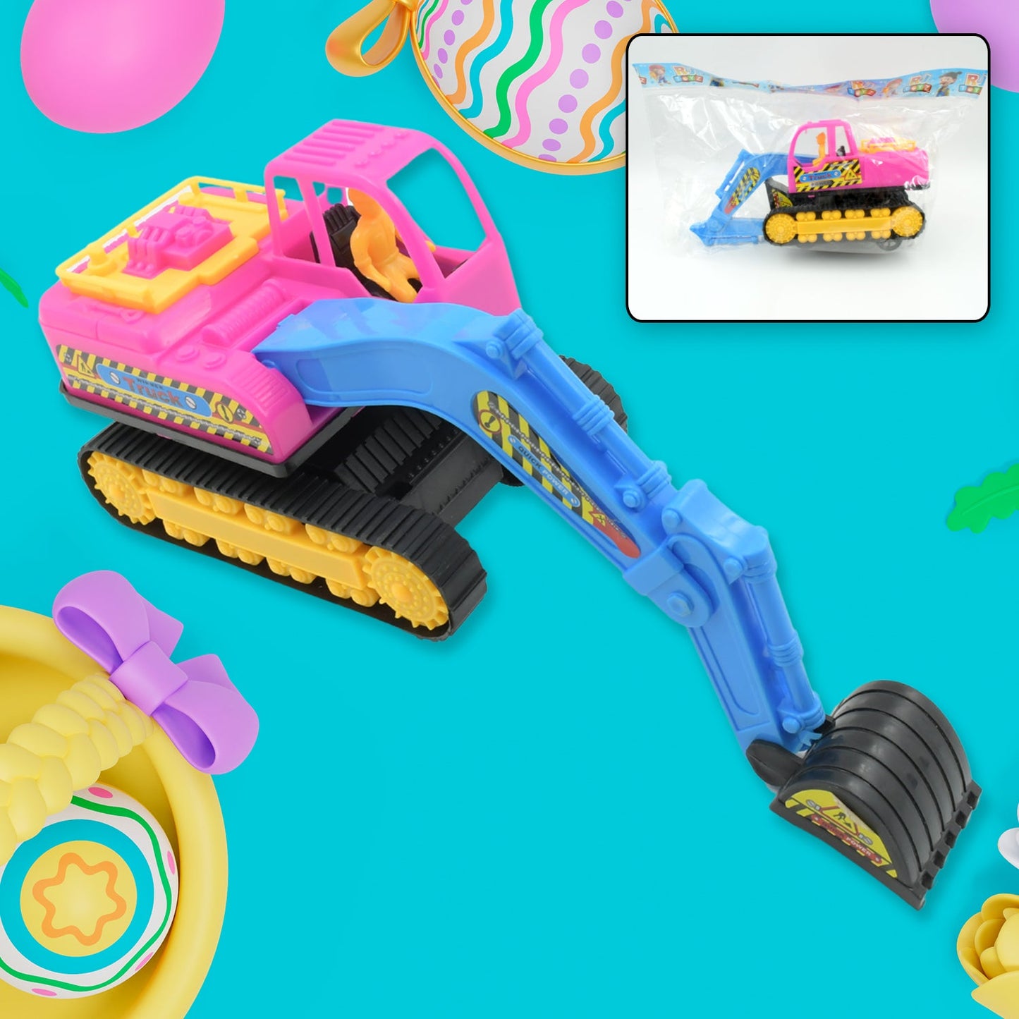 Friction Powered Construction JCB for Kids, Plastic Moving Smooth, Construction Vehicles for Kids | Construction Toy | Pull Back | Toys Mini Construction Series (1 Pc) - Discount Karo