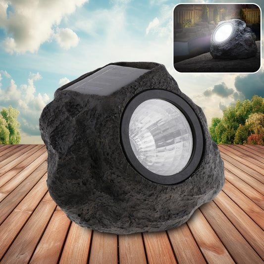 Solar Powered LED Rock Light Solar Powered LED Spotlight Faux Stone for Pathway Landscape Garden Outdoor Patio Yard (1 Pc) - Discount Karo