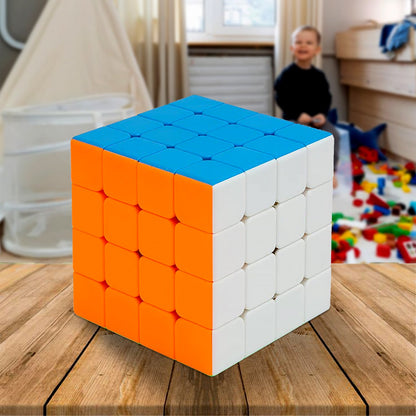 Small Puzzles Cubes 4×4×4 High Speed Sticker Less Magic Cube Game, Kids and Professionals Magic Cube Puzzle Toy, Pack of 1, 8+ Years - Discount Karo