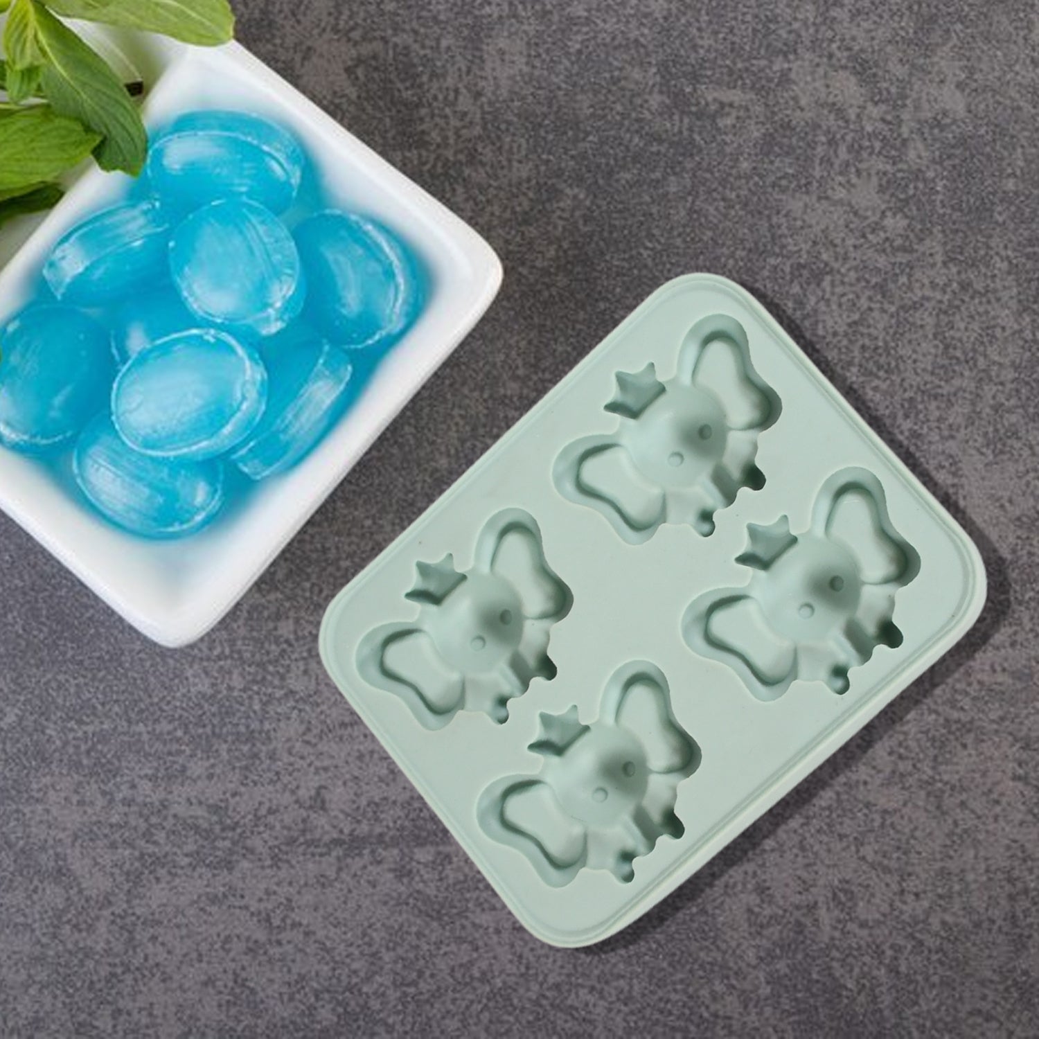 Silicone Cartoon Shape 4 Grid Ice Cube Tray Ice Cube Molds Trays Small Cubes Tray For Fridge, Flexible Silicon Ice Tray (1 pc) - Discount Karo