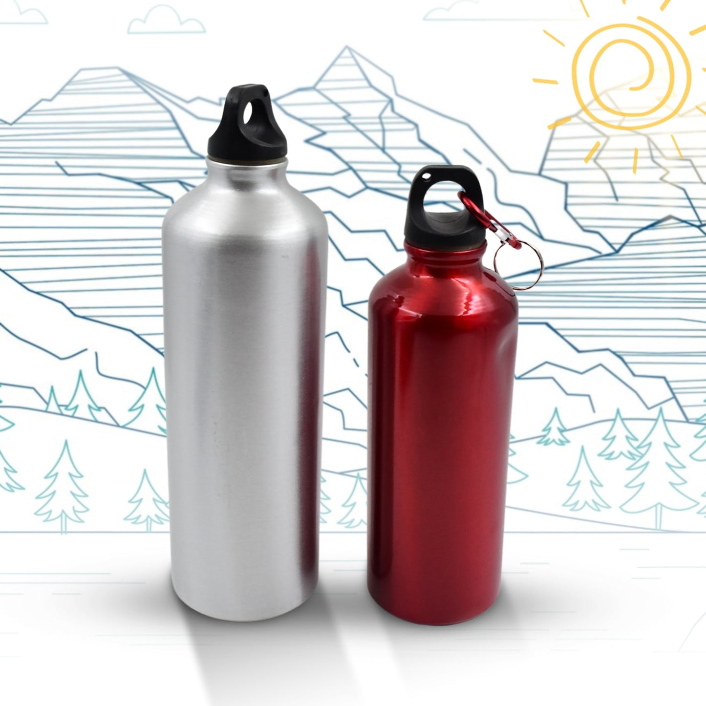 Aluminum Durable Sports Water Bottle (1 Pc / Mix Size & Color) - Discount Karo