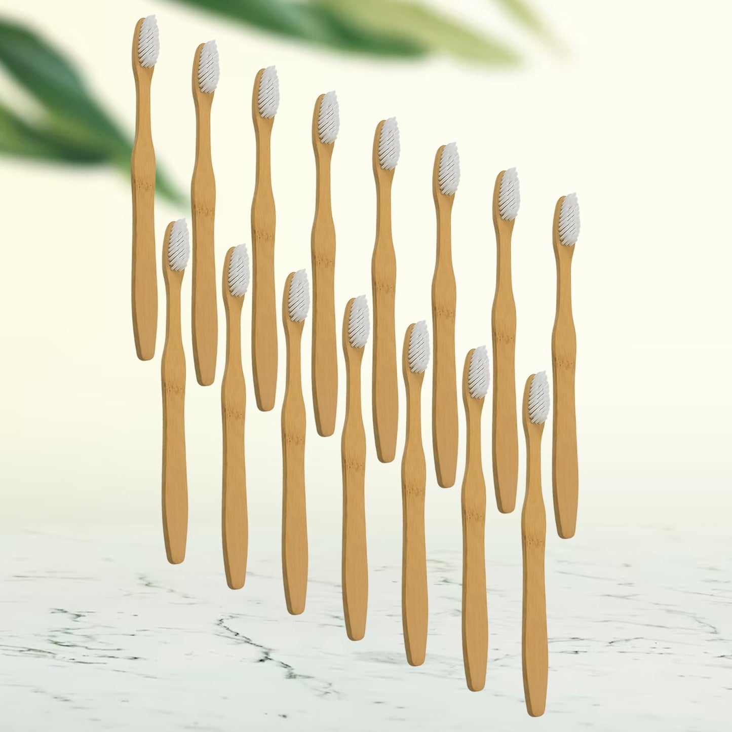 Bamboo Wooden Toothbrush Soft Toothbrush Wooden Child Bamboo Toothbrush Biodegradable Manual Toothbrush for Adult, Kids (15 pcs set / With Round Box) - Discount Karo