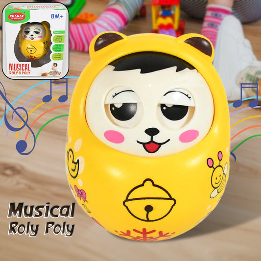 Musical Roly Poly Toys for Baby | Push and Shake Wobbling Toy with Music | Tumbler Doll Toy for Babies | Sound Balancing Doll Toys for Baby Boys, Girls 8+ Months Multicolor (1 Pc) - Discount Karo