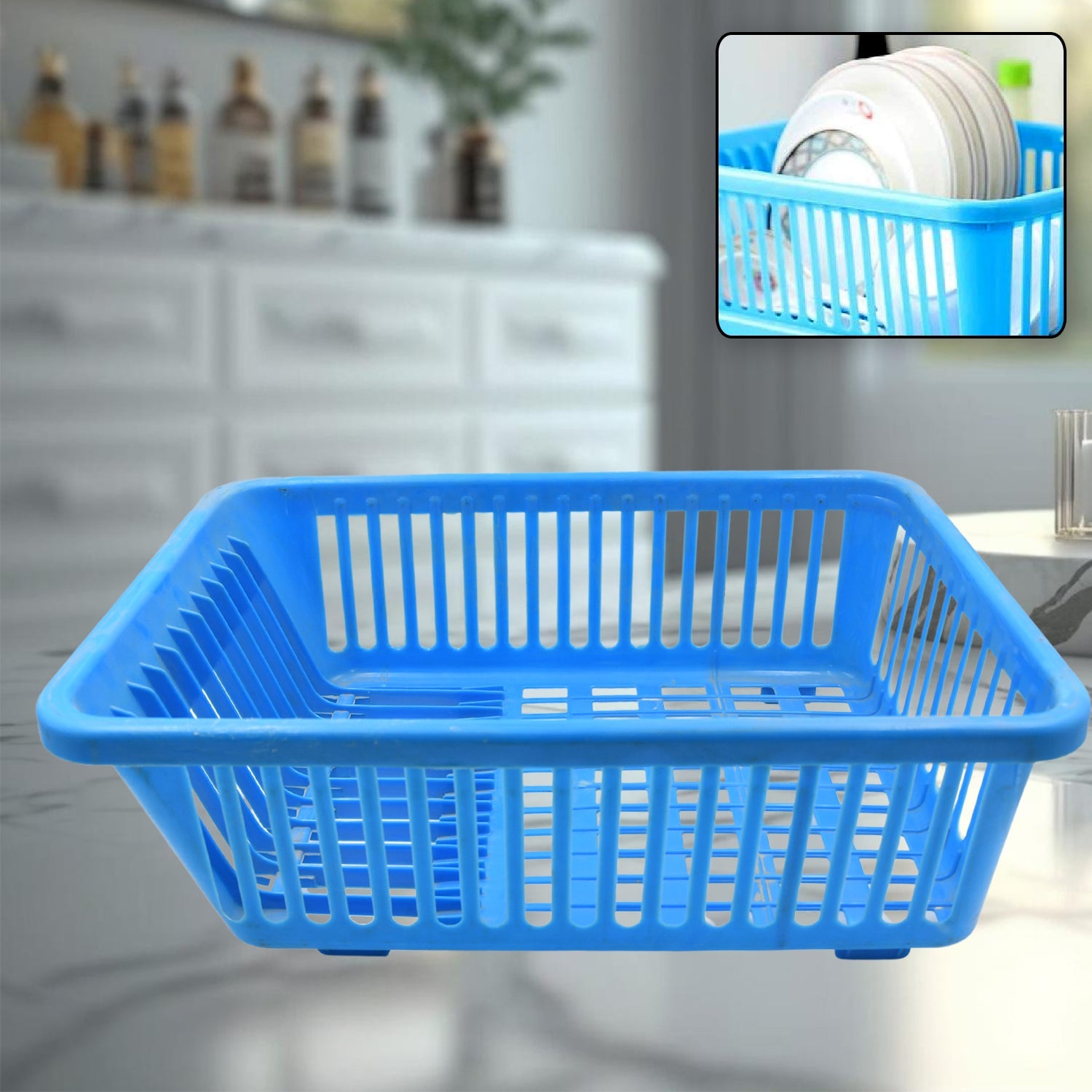 Unbreakable Plastic 3 in 1 Kitchen Sink Drainer Drying Rack (Without Bottom Tray) (MOQ :- 6 Pc) - Discount Karo