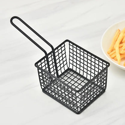 frying baskets for chips Stainless Steel Snack Basket Potato Mesh Strainer Basket French Fries Food Basket Food Strainer Cooking Tools frying basket - Discount Karo