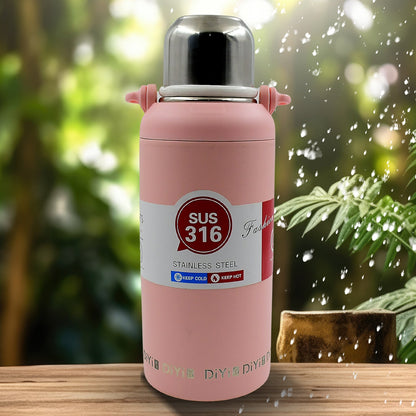 Stainless Steel tumblers 316 Stainless Steel, Vacuum Insulated Cup / Bottle, Portable Travel Kettle / Water Bottle with Handle, Outdoor Large Capacity Sports Kettle Cups / Bottle (1300 ML) - Discount Karo