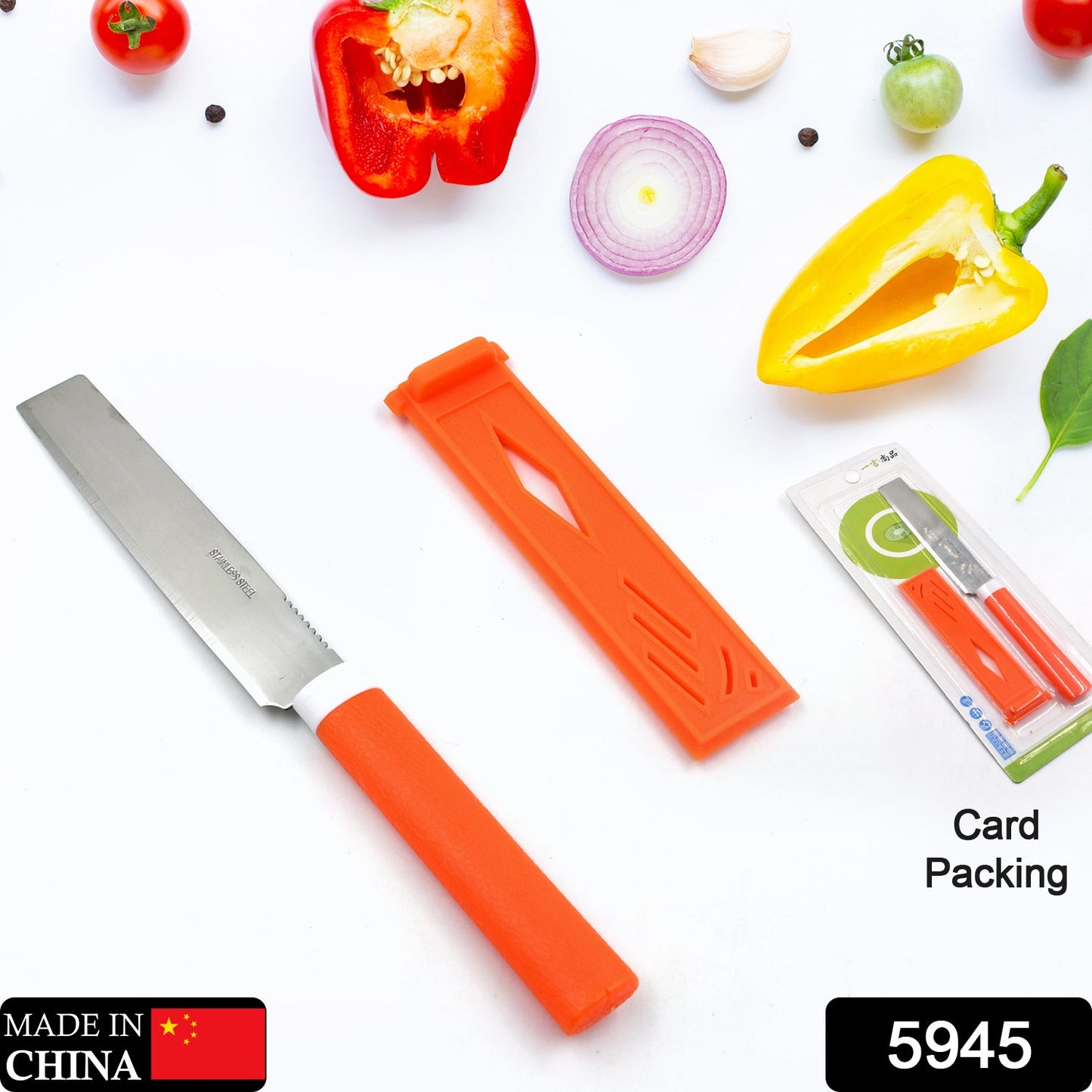 Stainless Steel Knife For Kitchen Use, Knife Set, Knife & Non-Slip Handle With Blade Cover Knife - Discount Karo