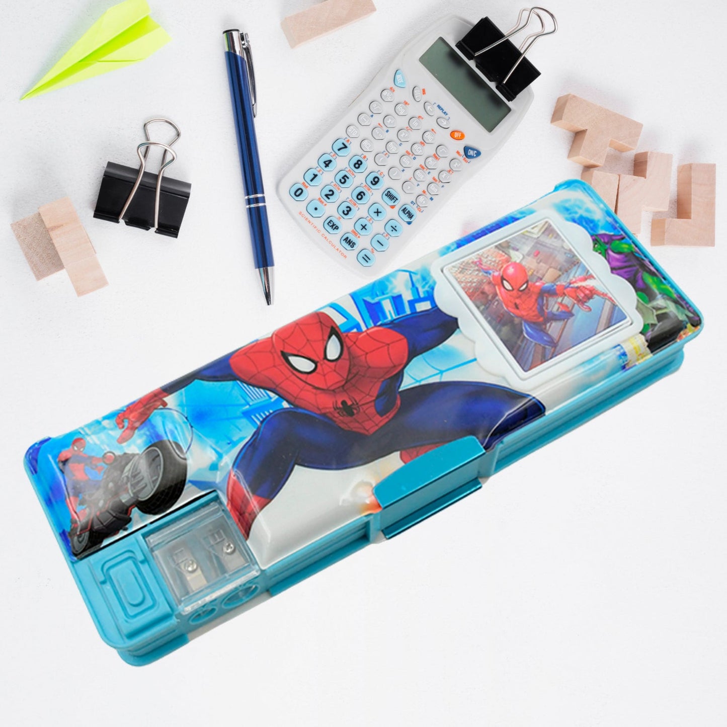 Cartoon Multi-functional Geometry Box with Calculator & Double Sharpener - Discount Karo