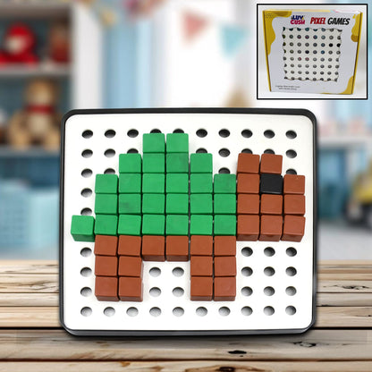 Pixel Cubes Toy for Children Early Education, Pixel Game Educational Board Games Board, Birthday Gift for Kids, Learning Math Toy, Brain Games, Math Puzzle (Approx 180 Cubes With Pixel Board & Book) - Discount Karo