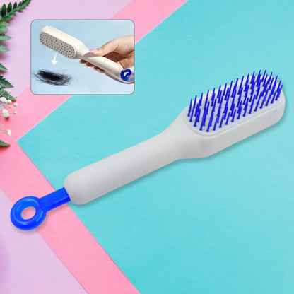 Self-Cleaning Hairbrush, Self-Cleaning Anti-Static Detangling Massage Comb, One-pull Clean Scalable Rotate Lifting Self Cleaning Hairbrush Hair Styling Tools - Discount Karo