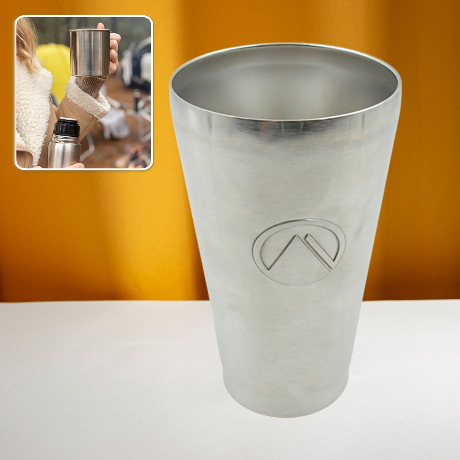 Stainless Steel Vacuum Insulated Travel Mug/ Glass Reusable Water Glass/Serving Unbreakable Drinking Glasses Plain Design for Everyday Use Drinks Water, Tea Mug, Outdoor, Home, Office (1 Pc) - Discount Karo