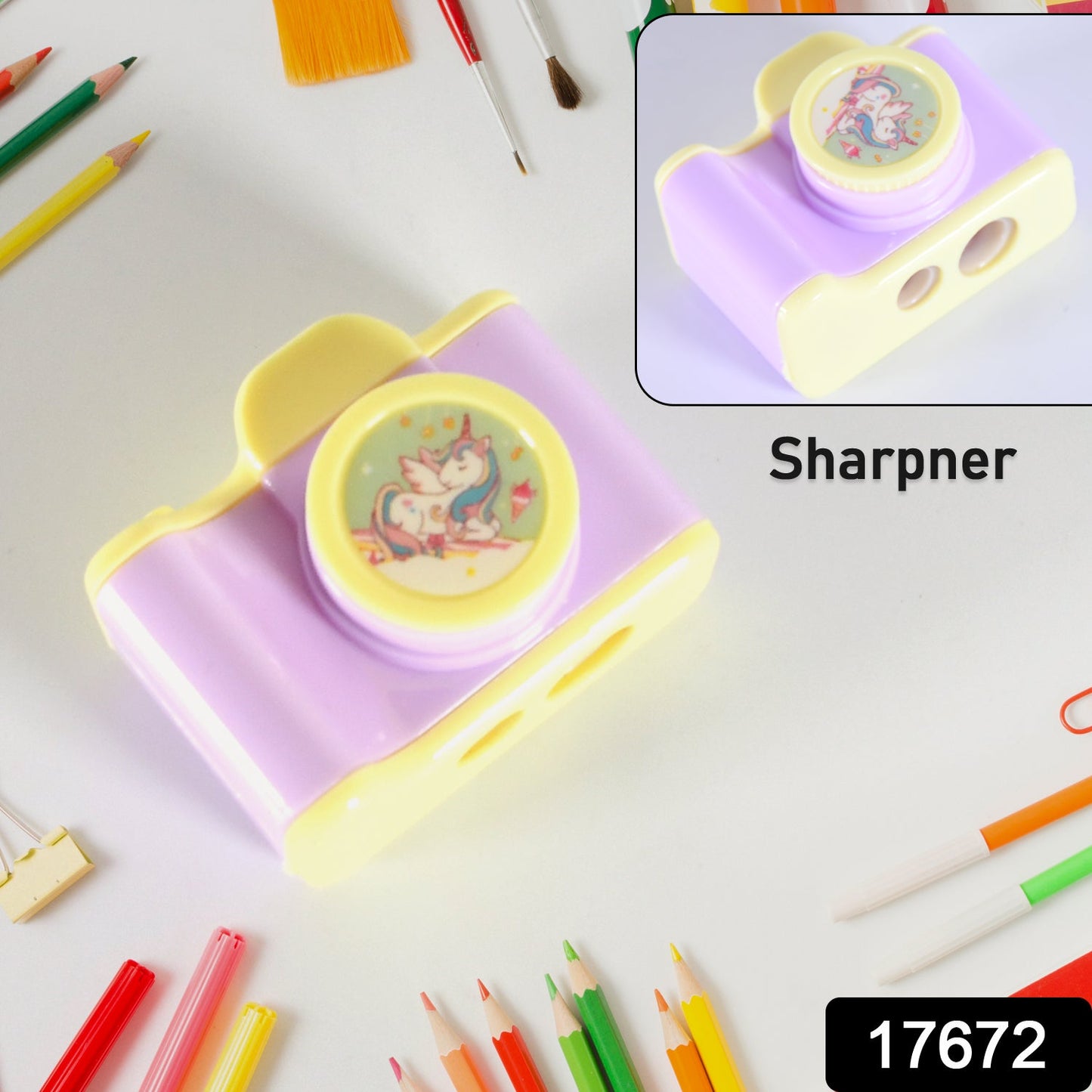 Camera Shape Pencil Sharpener | Simple Student Office Sharpener | Fashionable and Convenient, Lightweight Manual Sharpener for Kids Boys Girls Birthday Return Gifts (1 Pc) - Discount Karo