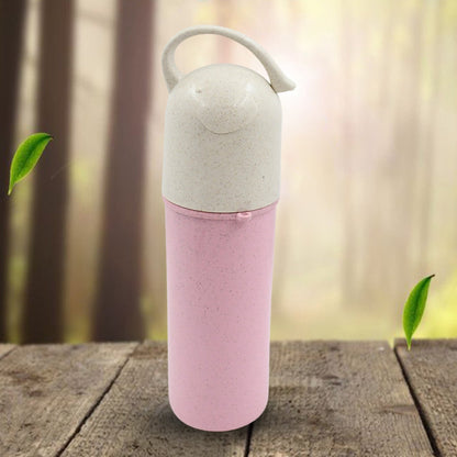 Travel Coffee Cup Portable Water Bottle Wheat Straw Coffee Tea Mug Coffee Mug with Lids & Handle for Coffee Tea Portable for School (300 ML Approx) - Discount Karo