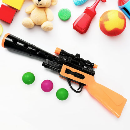 Manual Big Shooting 3 Ball Gun Toy shoot super ping pong gun for kids, Plastic Balls Shooting Gun Toys For Boys Kids High Quality Gun - Discount Karo