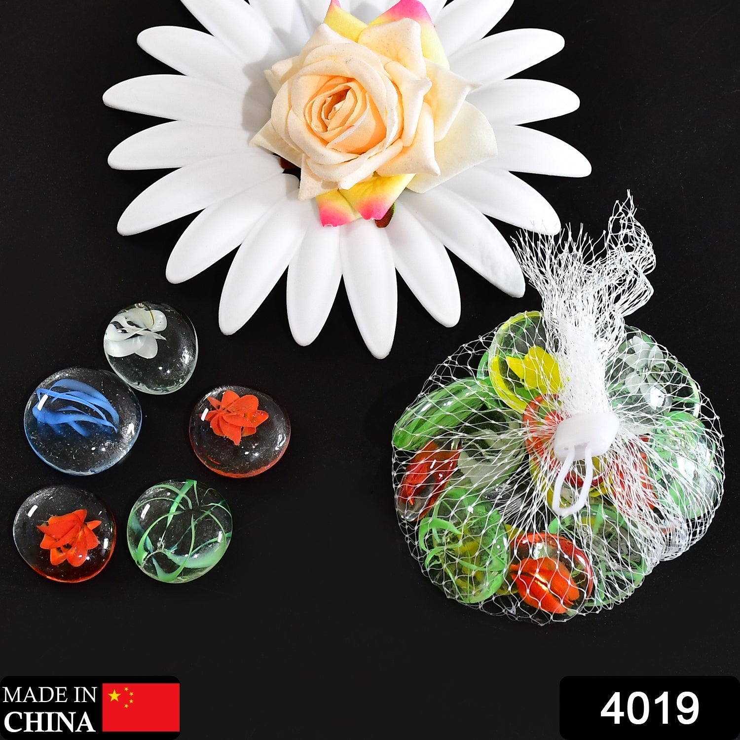 4019 Glass Gem Stone, Flat Round Marbles Pebbles for Vase Fillers, AttrDraft pebbles for Aquarium Fish Tank. 