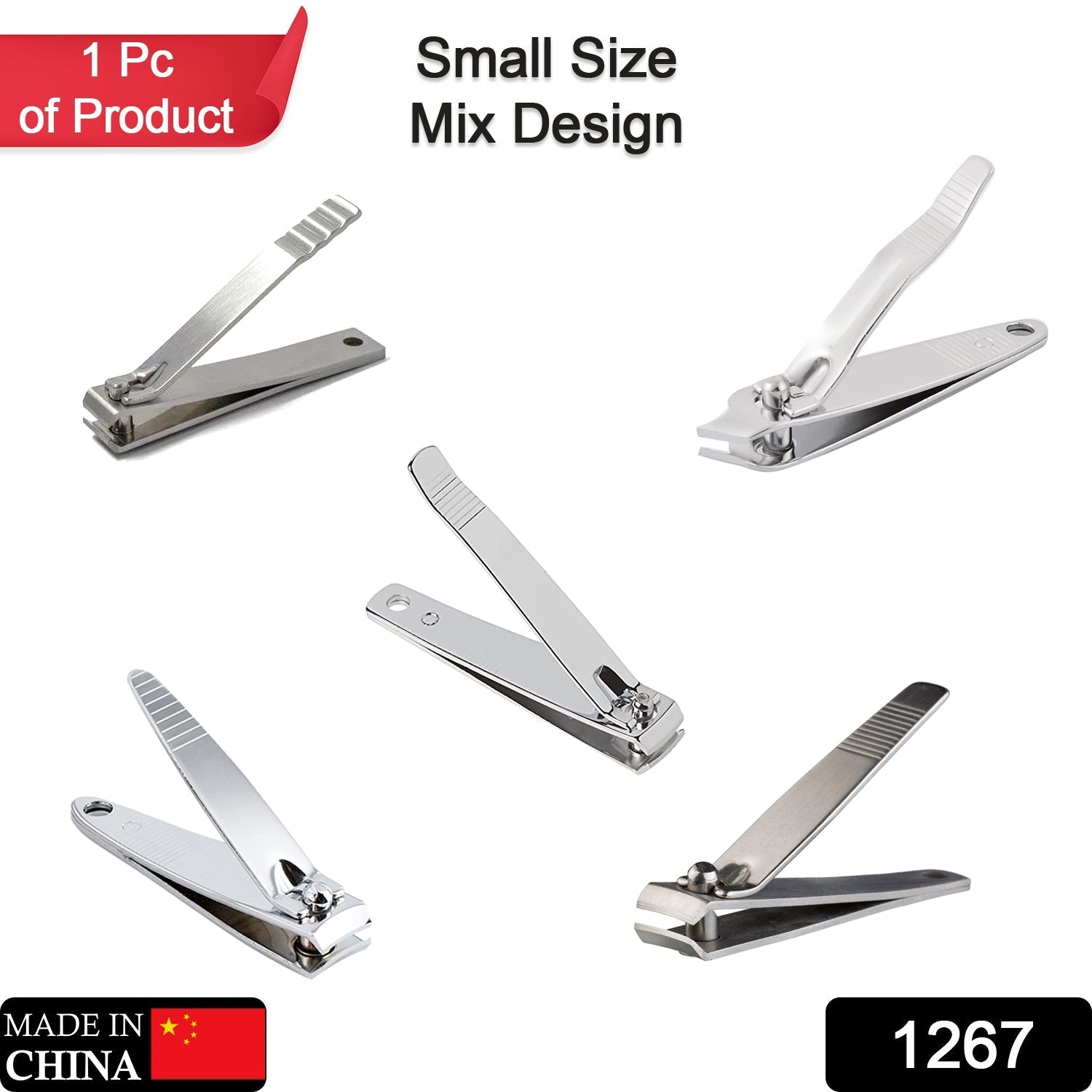 1267 Stainless Steel Nail Cutter - Smooth Curvy Edges to Fit in The Natural Curves of Your Nails ( 1 pcs ) 