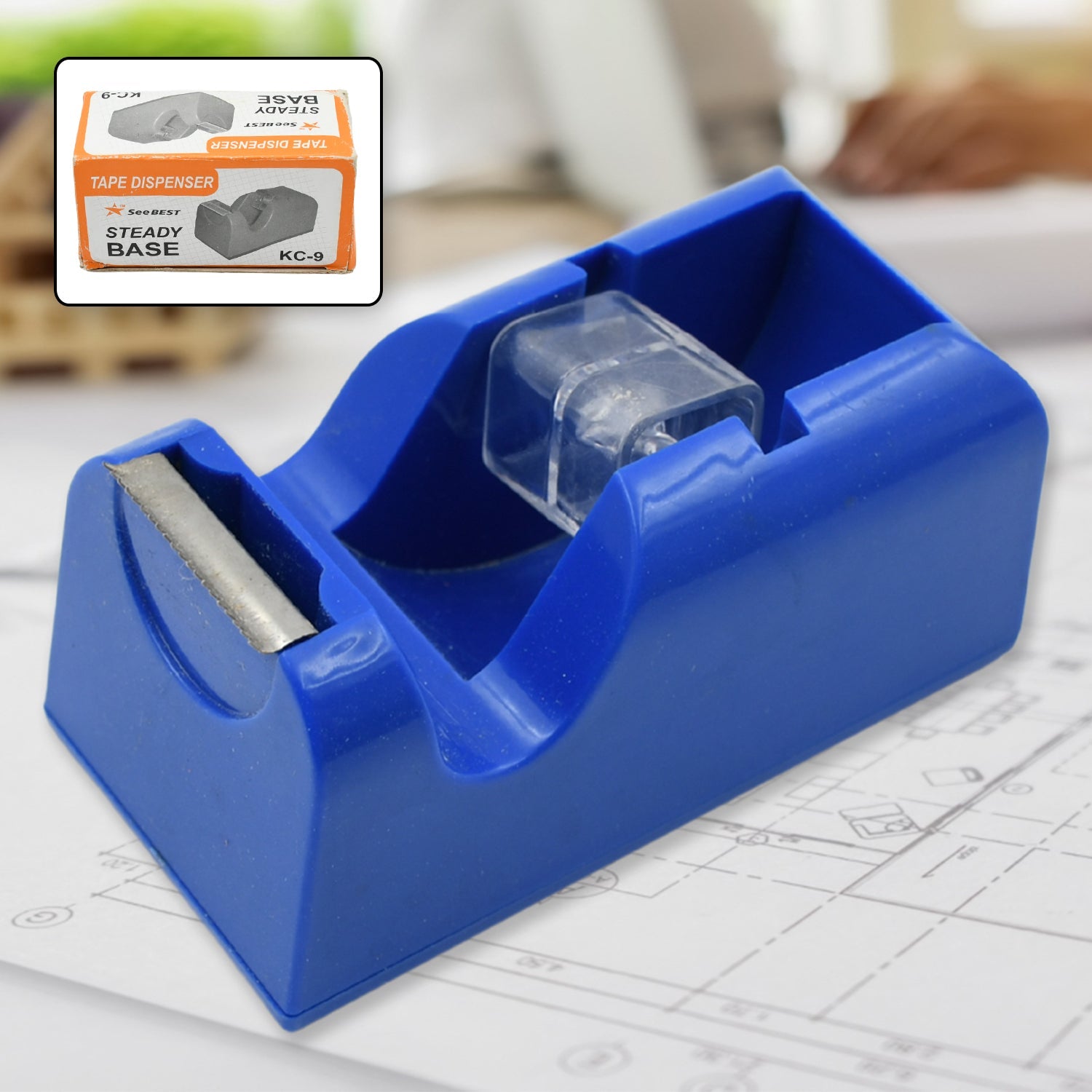 Plastic Tape Dispenser Cutter for Home Office use, Tape Dispenser for Stationary, Tape Cutter Packaging Tape School Supplies (1 pc / 235 Gm) - Discount Karo