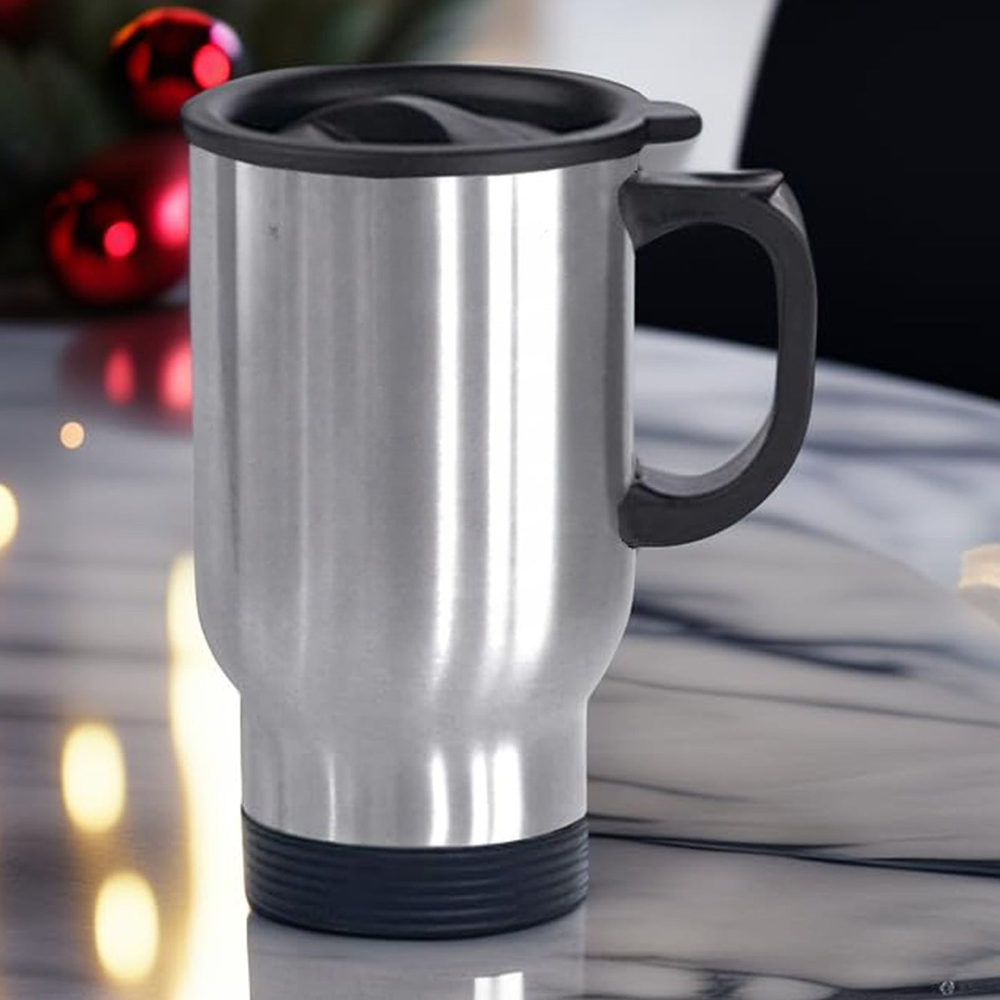 Stainless Steel Vacuum Glass Insulated Glass Coffee Cups Double Walled Travel Mug, Car Coffee Mug (With Lid & Handle / 1 pc) - Discount Karo