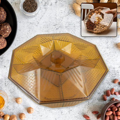 Walnut Dry Fruit Box, Large Size Dry Fruit for Gift, Food Storage Fruit and Candy Plate for Living Room Snack Dry Fruit Candy Creative Storage Box Watermelon Seeds Nuts Acrylic Mesh Trays Snack Plates (1 Pc / Multicolor ) - Discount Karo