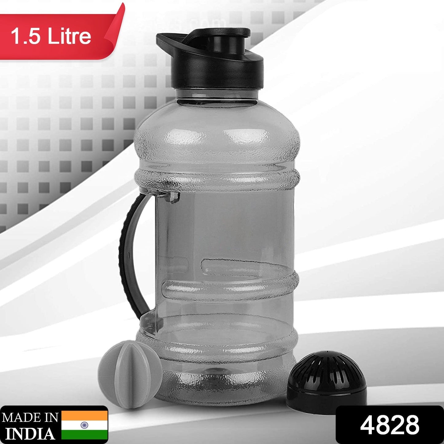 Sports Gym 1.5 Liters Gallon Water Bottle with Mixer and Strainer