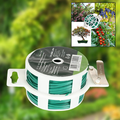 Garden Wire, Sturdy Plant Ties for Support, Garden Ties with Cutter for Tomatoes Vines, Plant Wire Tie Wire for Indoor, Outdoor, Home and Office Use (50 Mtr) - Discount Karo