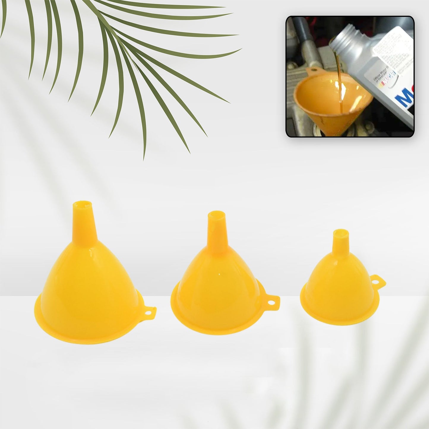 Multipurpose Funnel 3 Size Small , Medium & Big Plastic Funnel For kitchen and laboratory Use (3 Pc Set)