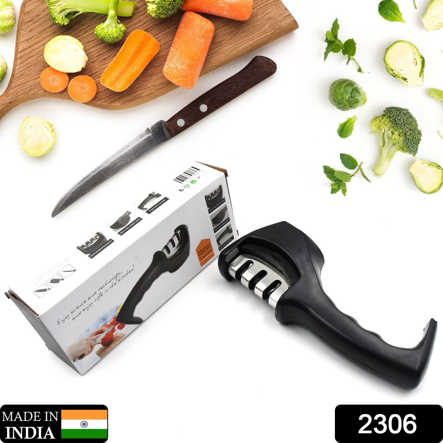 Manual Knife Sharpener 3 Stage Sharpening Tool for Ceramic Knife and Steel Knives - Discount Karo