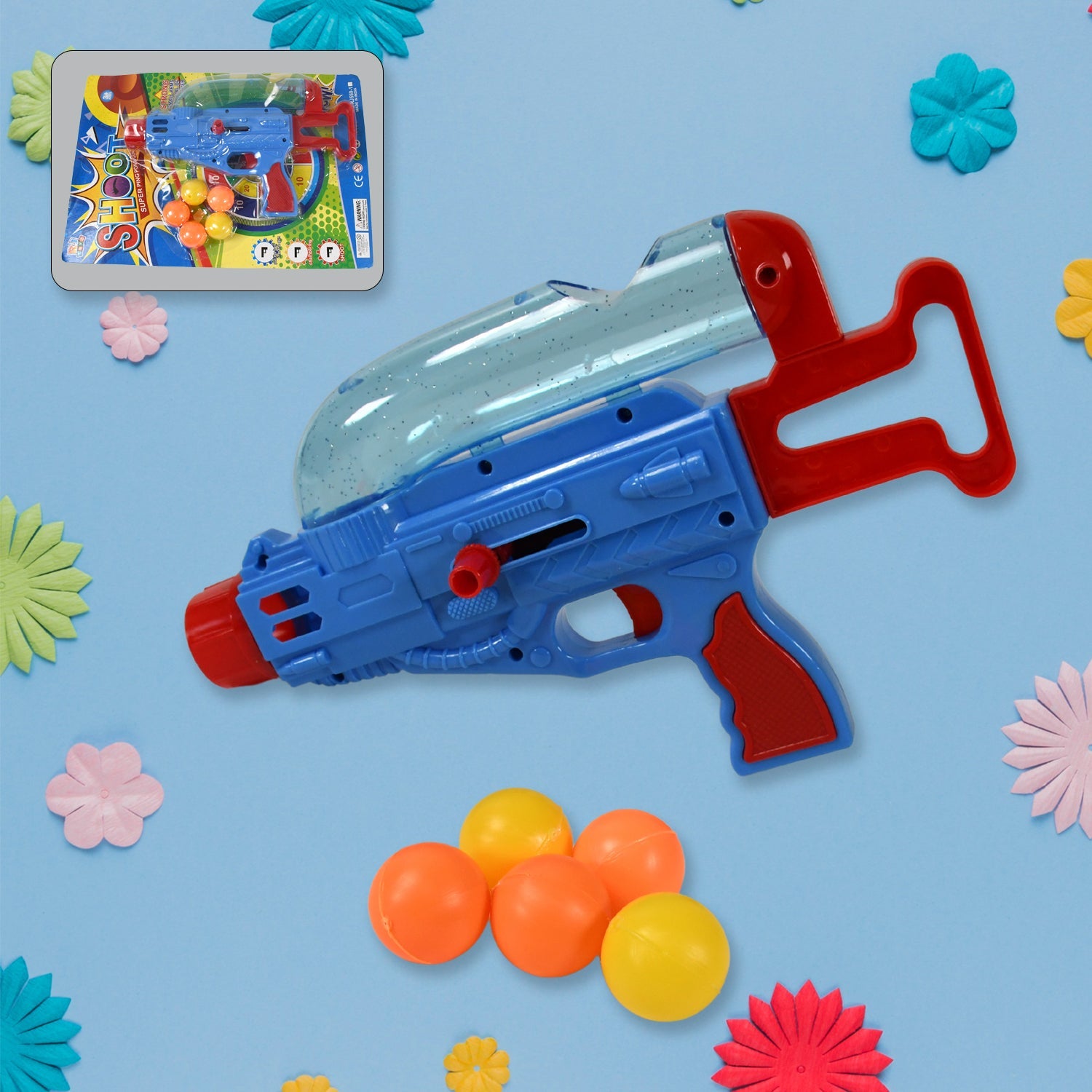 Manual Shooting 5 Ball Gun Toy shoot super ping pong gun for kids, Plastic Balls Shooting Gun Toys For Boys Kids High Quality Gun - Discount Karo