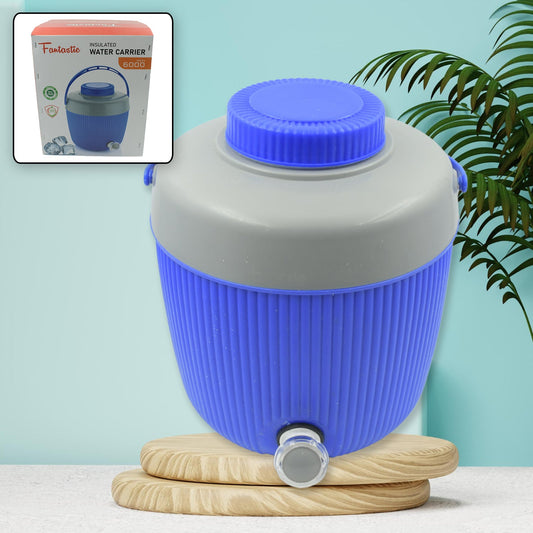 Insulated Water Jug, Insulated Plastic Water Jug with a Sturdy Handle, Water Jug Camper with Tap Plastic Insulated Water Storage Cool Water Storage for Home & Travelling (6000 ML) - Discount Karo