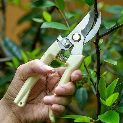 Stainless Steel Pruning Shears with Sharp Blades and Comfortable handle - Durable Hand Pruner for Comfortable and Easy Cutting, Heavy Duty Gardening Cutter Tool Plant Cutter for Home Garden | Wood Bran (1 Pc) - Discount Karo