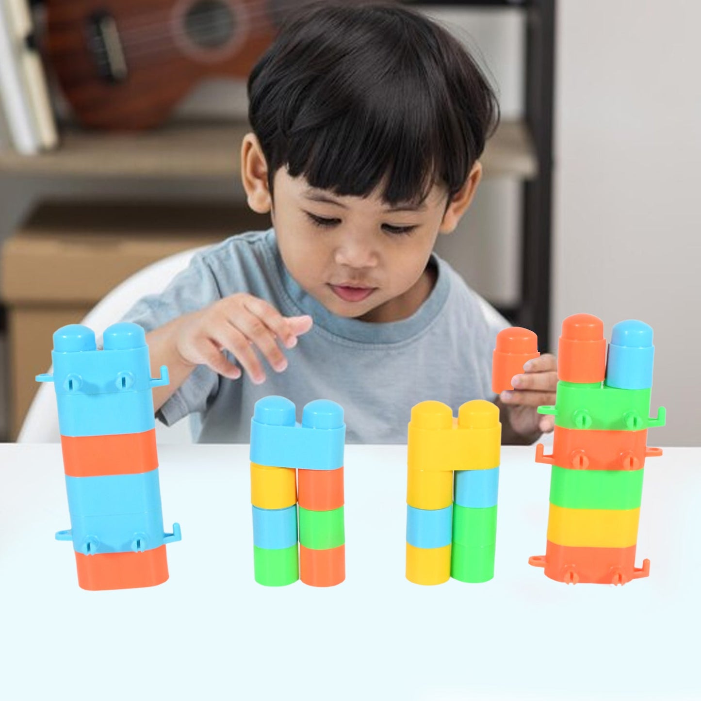 Puzzle Blocks Toys Building and Construction Block Set for Children Boys and Girls (Multicolor) - Discount Karo