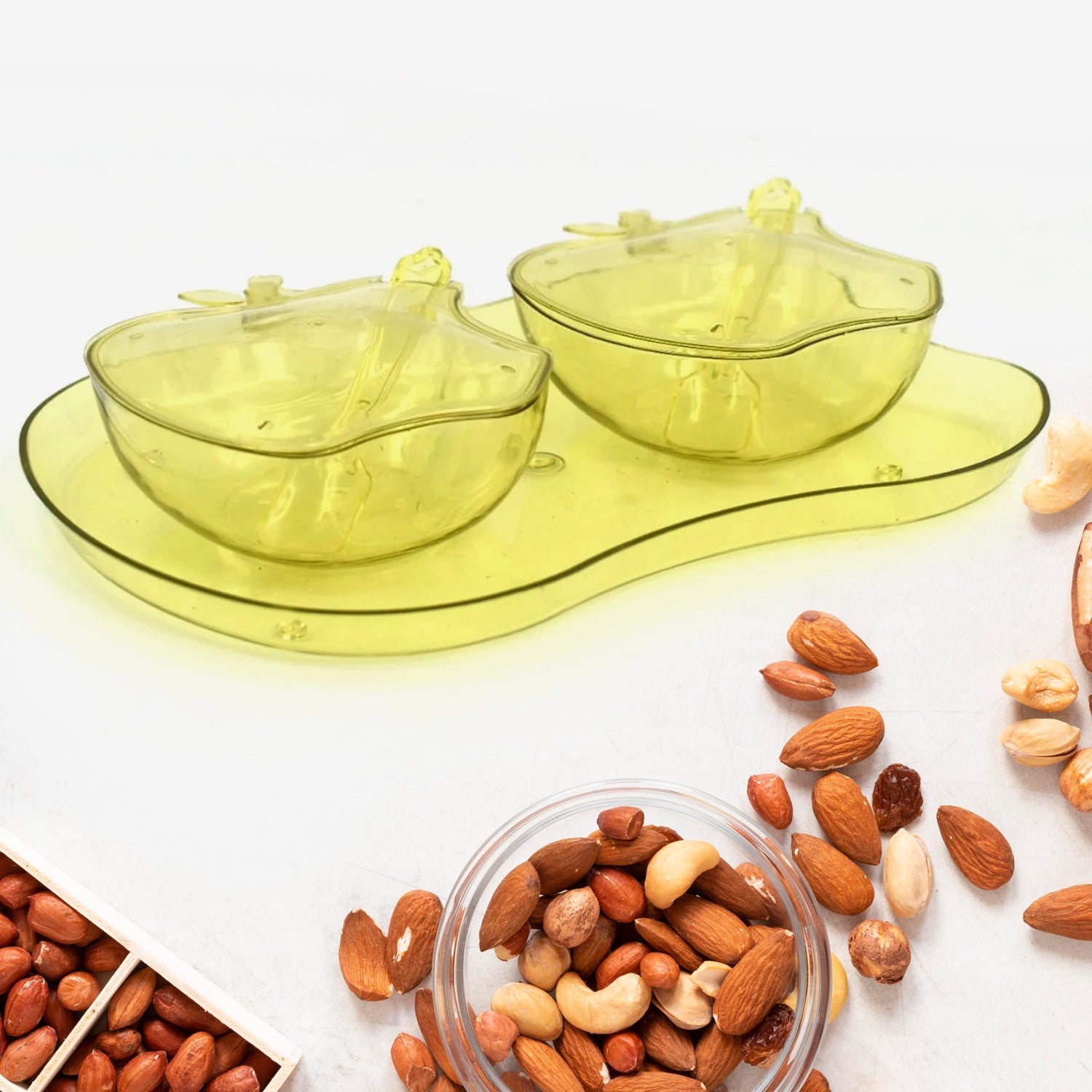 Apple Shape Tray Bowl Used For Serving Snacks And Various Food Stuffs. - Discount Karo