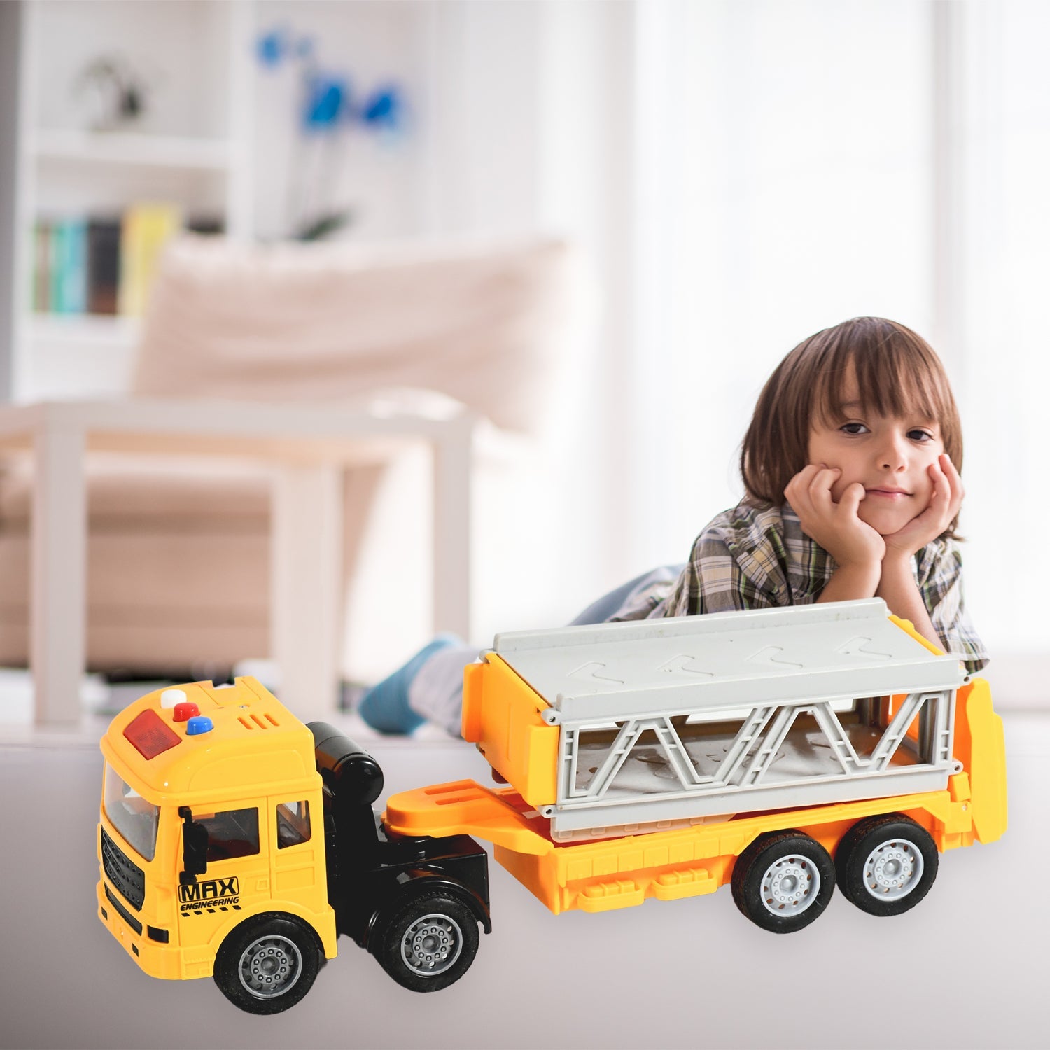 Realistic Long-Haul Toy Vehicle Transport Playset with Lights and Sound - Discount Karo