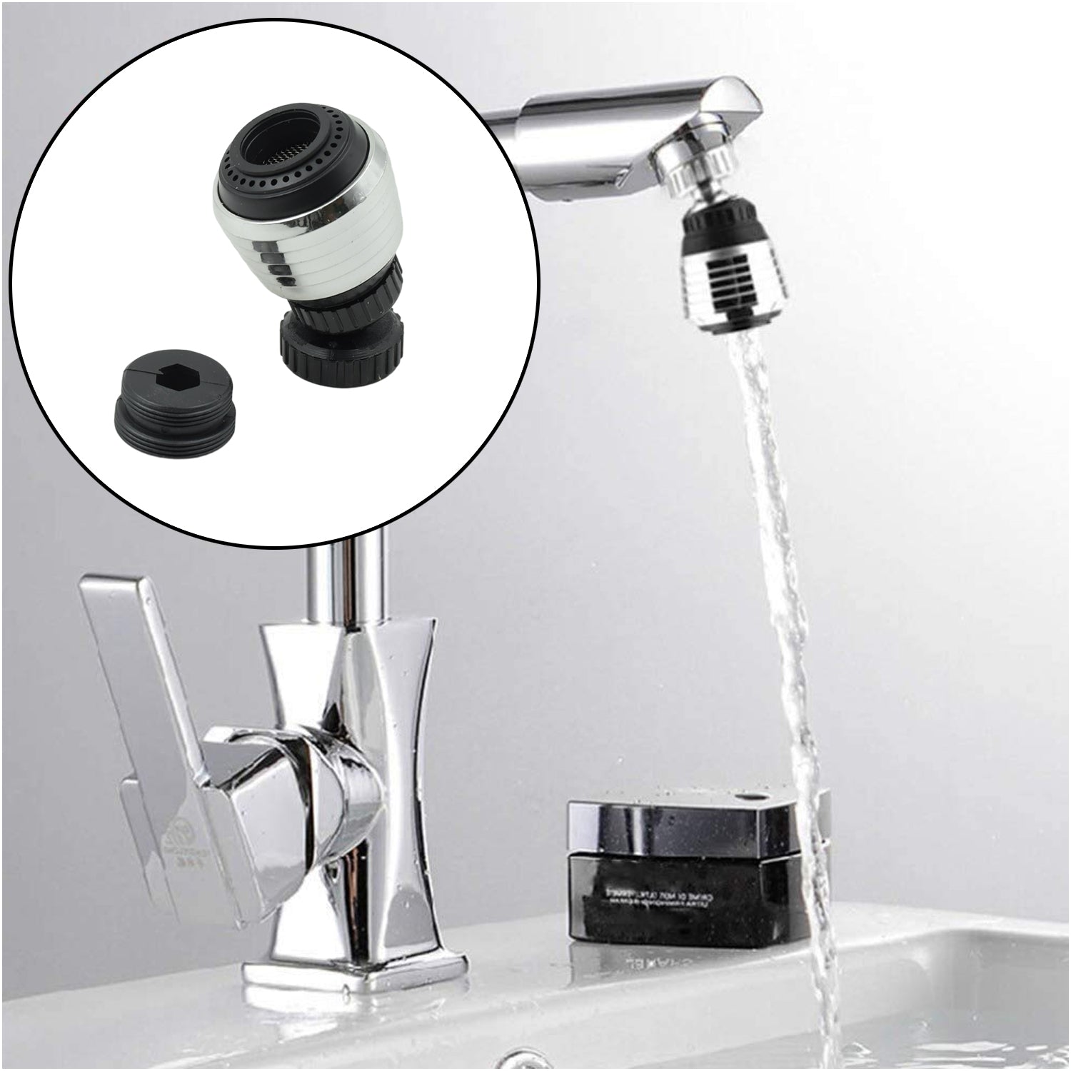 Faucet Bubbler, Faucet Aerator, Water Filter 360° Sink Use for Kitchen, Bathroom, Home Use, High Pressure Power Spray, Plating, for Kitchen Bathroom (1 Pc) - Discount Karo