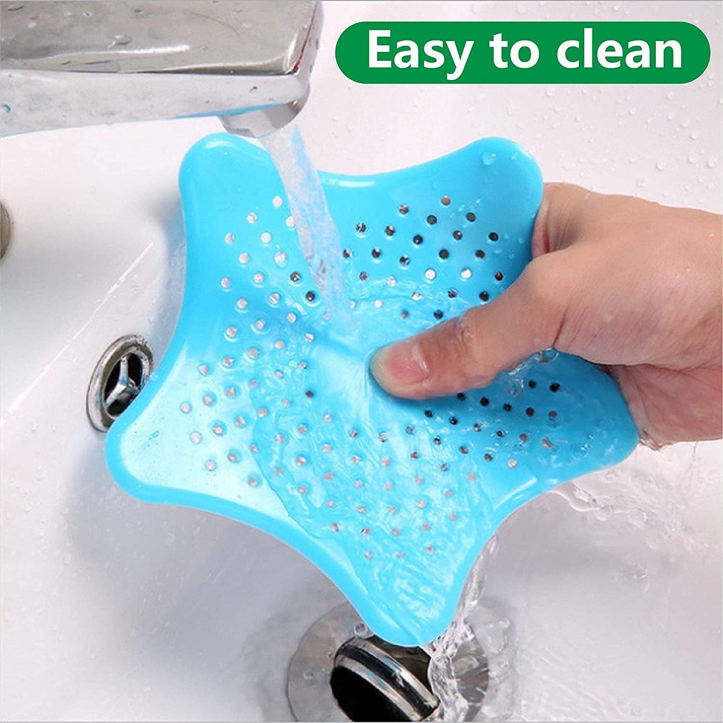 Star Shape Suction Cup Kitchen Bathroom Sink Drain Strainer Hair Stopper Filter, Star Shaped Sink Filter Bathroom Hair Catcher, Drain Strainers Cover Trap Basin (1 Pc) - Discount Karo