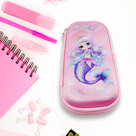 Pencil Case for Girls, Cute Pencil Case for Kids, Storage Pouch Large Capacity with Compartment & Zipper & Unicorn Ornaments, Toddler School Supply Organizer for Students, Stationery Box Pouch (1 Pc / 23x10 Cm) - Discount Karo