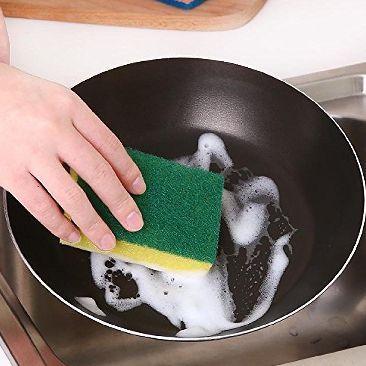 Kitchen Cleaning Tool Set Microfiber Kitchen Utensils High Performance Scouring Sponge Set Dish Sponge, Stainless Steel Scouring Pad (6 Pcs Set) - Discount Karo