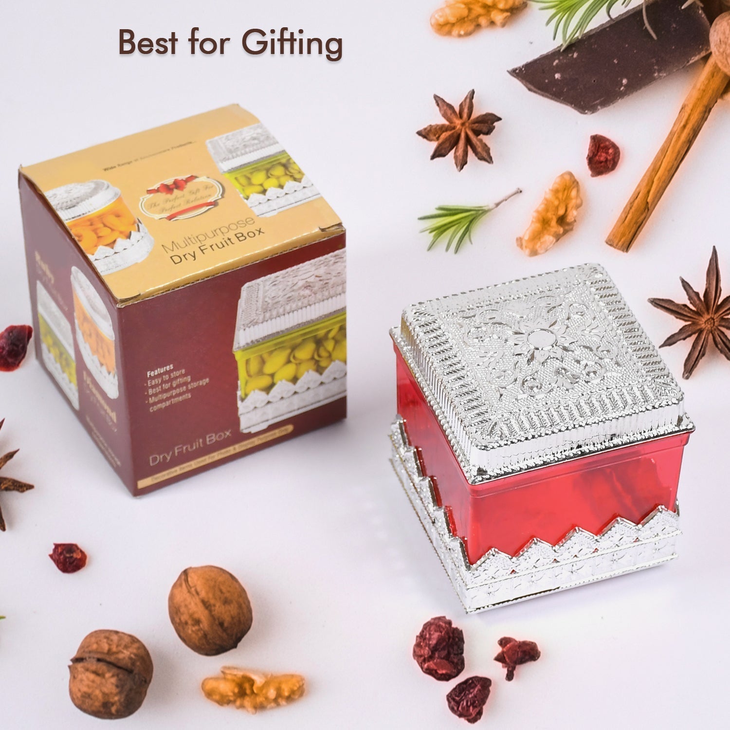 7129 RUBY DRYFRUIT STORAGE CONTAINER  ATTRDraft DESIGN BOX FOR HOME , GIFTING & KITCHEN USE 