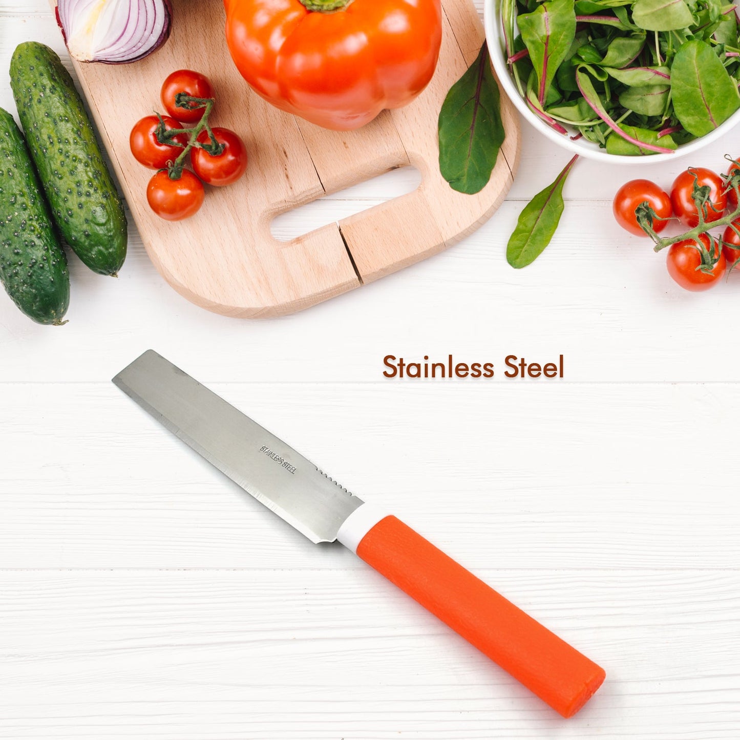 Stainless Steel Knife For Kitchen Use, Knife Set, Knife & Non-Slip Handle With Blade Cover Knife - Discount Karo