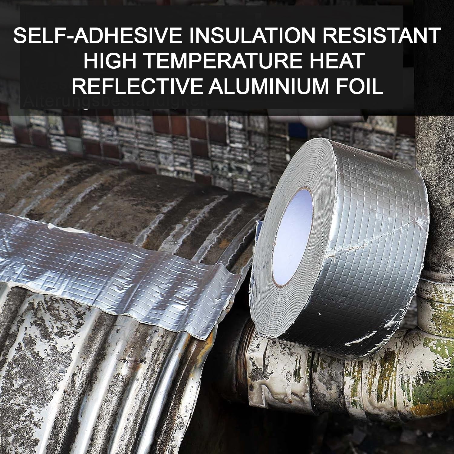 Self-Adhesive Insulation Resistant High Temperature Heat Reflective Aluminium Foil Duct Tape Roll (1 Pc 796 Gm) - Discount Karo